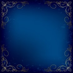 dark blue vector card with gold decor