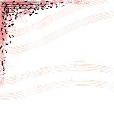 Print of musical notes on a design element