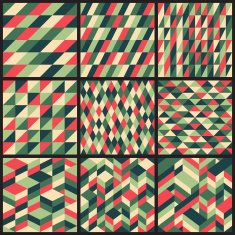 Set of 9 retro vector seamless patterns N2