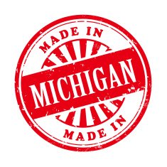 made in Michigan grunge rubber stamp N2