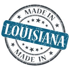 made in Louisiana blue round grunge isolated stamp