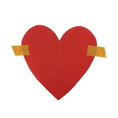 Isolated Paper Heart Shape With Sticky Tapes