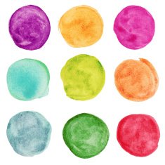 set of colorful watercolor circle Design elemnts N2