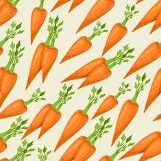 Seamless vector pattern with fresh ripe carrots
