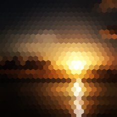 Sunset hexagon abstract background