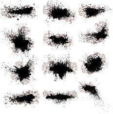 grunge splats with swirls