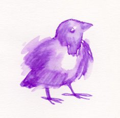 Painted watercolor bird N6