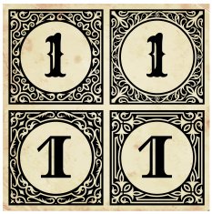 Old Paper with Decorative Number 1