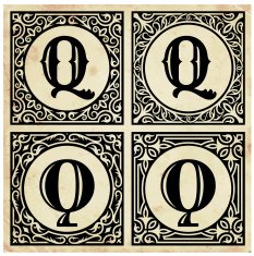 Old Paper with Decorative Letter Q N2