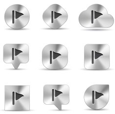 flag brushed metal icons N2