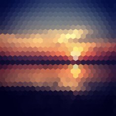 Sunset hexagon background
