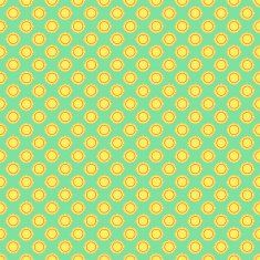 Seamless the yellow sun pattern for green background Vector