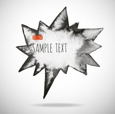 Black watercolor blob isolated on white N41