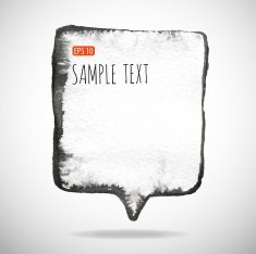 Black watercolor blob isolated on white N42