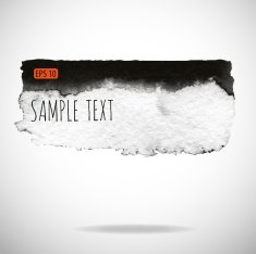 Black watercolor blob isolated on white N48
