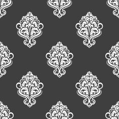 Geometric seamless pattern with floral motifs