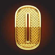 vector golden letter o N6