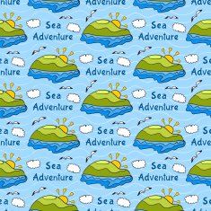 Summer seamless pattern with bright images N2