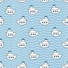Summer seamless pattern with ship N2