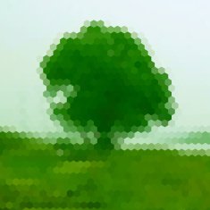 abstract green hexagon tree pattern background