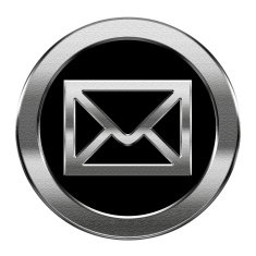 postal envelope silver isolated on white background