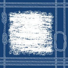 Nautical card with frame marine knots and ropes