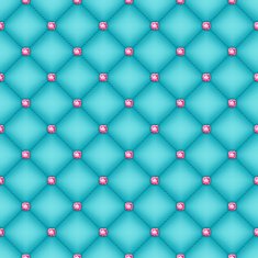 Seamless glam turquoise silk quilted background with pink diamond pins N2
