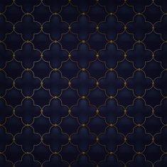Quilted simple arabesque seamless pattern Black color N2