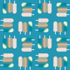 Blue Seamless pattern with ice cream
