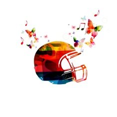 Colorful football helmet design N2