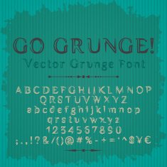 Grunge font on abstract corrugated background N2