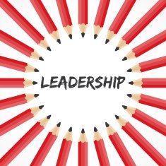 Leadership word with pencil background N2