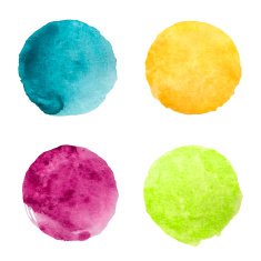 Hand drawn abstract colorful circle shapes