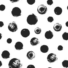 Grunge circle paint smear circles black and white seamless vec N2