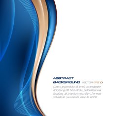 Abstract blue vector wavy background N3