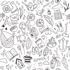 Vector summer travel pattern
