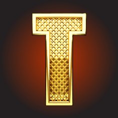 vector golden letter t N7