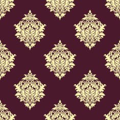 Seamless oriental pattern with lush flowers