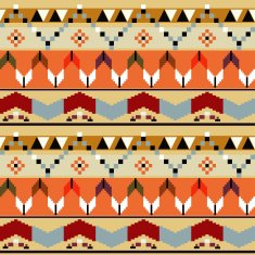 Abstract seamless pattern with Mexican drawing