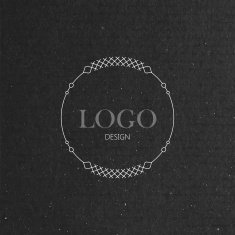 ornate art-deco frame on cardboard texture N7