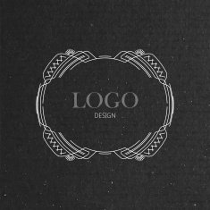 ornate art-deco frame on cardboard texture N8
