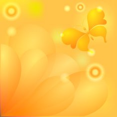 Abstract yellow background with flower and butterfly eps10 N2