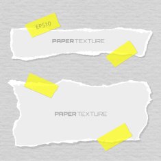 Set of torn papers attached plasters