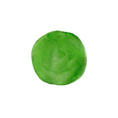 Abstract green watercolor painted circle N4