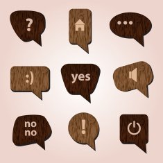 wood speak bubbles eps10