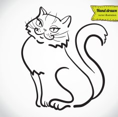 Cat art drawing high quality vector N2