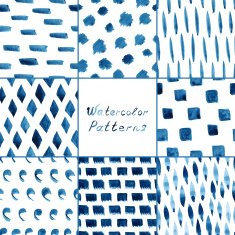 Set of watercolor patterns N2