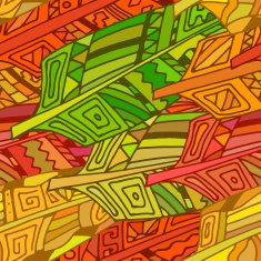 Seamless texture with ornament of bird feathers in tribal style N2