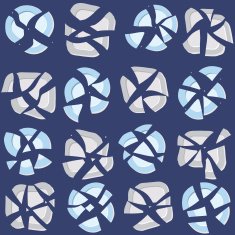 Broken Plates on a Dark Blue background Seamless vector pattern