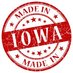 made in Iowa red round grunge isolated stamp